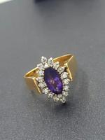<h2></h2><p>14K Yellow Gold<BR />Genuine Amethyst 0.90ct with 0.40ct Diamonds<BR />Regular Price $2950<BR />ON SALE $1080<BR /><BR />#NN356A<BR />
</p>