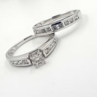 <h2></h2><p>14K White Gold<BR />Engagement Ring & Matching Wedding Band<BR />Diamonds: 1.00ct Total<BR />Regular Price: $5495<BR />ON SALE $2195<BR /><BR />#SK305
</p>